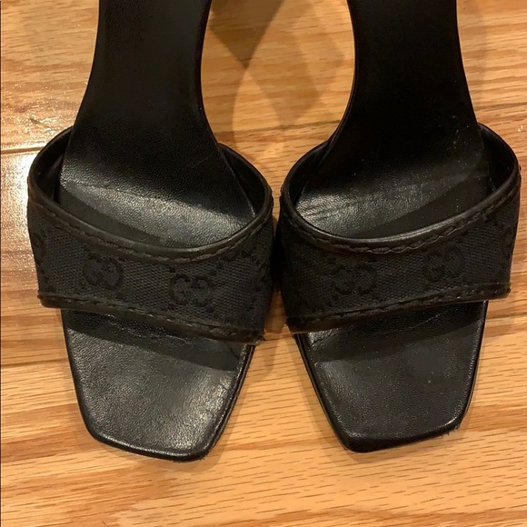 Gucci Original GG High Heel Slides in Nero (Black) - Picture 4 of 6